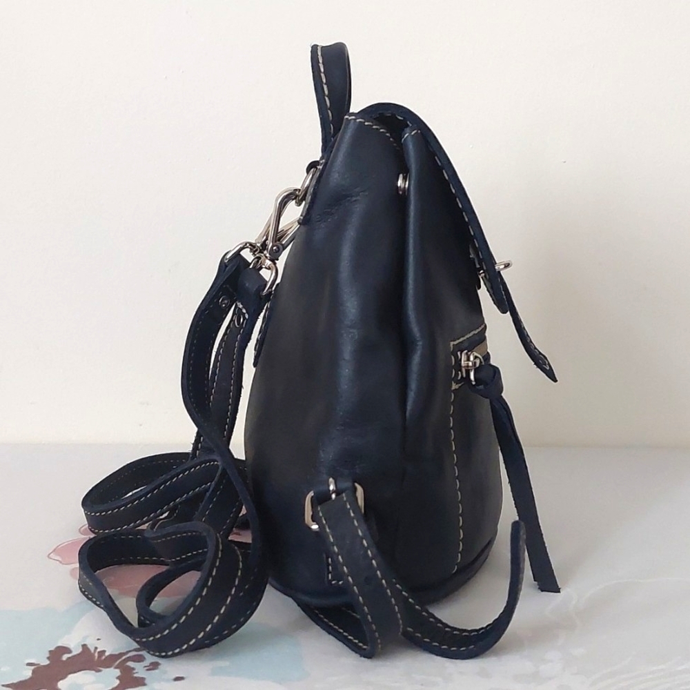 Vintage roots mini deep navy blue backpack - Picture 5 of 14